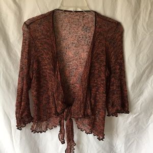 Mesh lightweight shawl sweater
